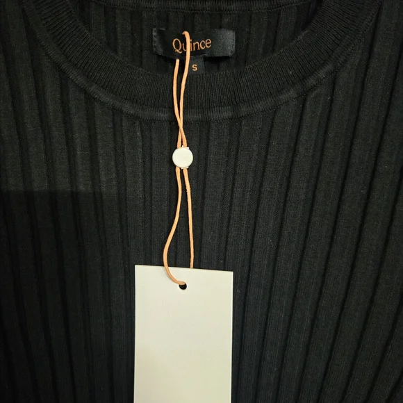 Quince Black Ribbed Long Sleeve Top - Picture 5 of 6